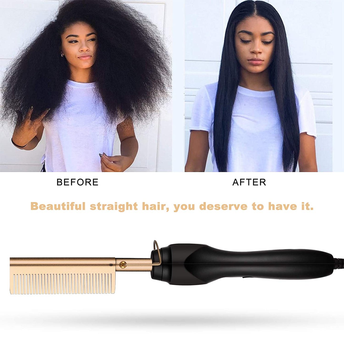 Electric 2 in 1 Hot Comb Hair Straightener