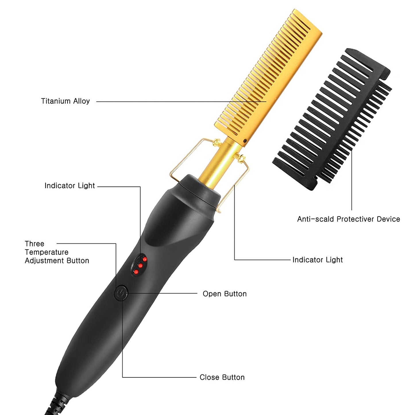 Electric 2 in 1 Hot Comb Hair Straightener