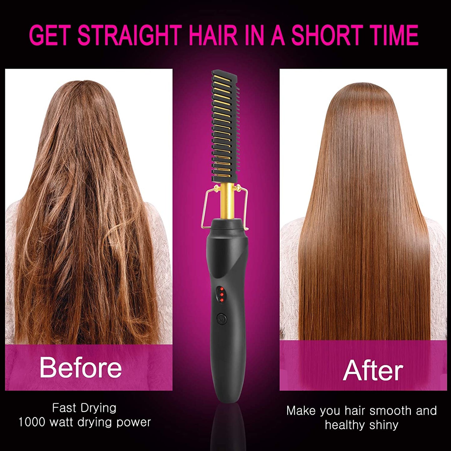 Electric 2 in 1 Hot Comb Hair Straightener