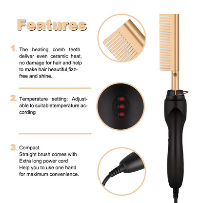 Electric 2 in 1 Hot Comb Hair Straightener